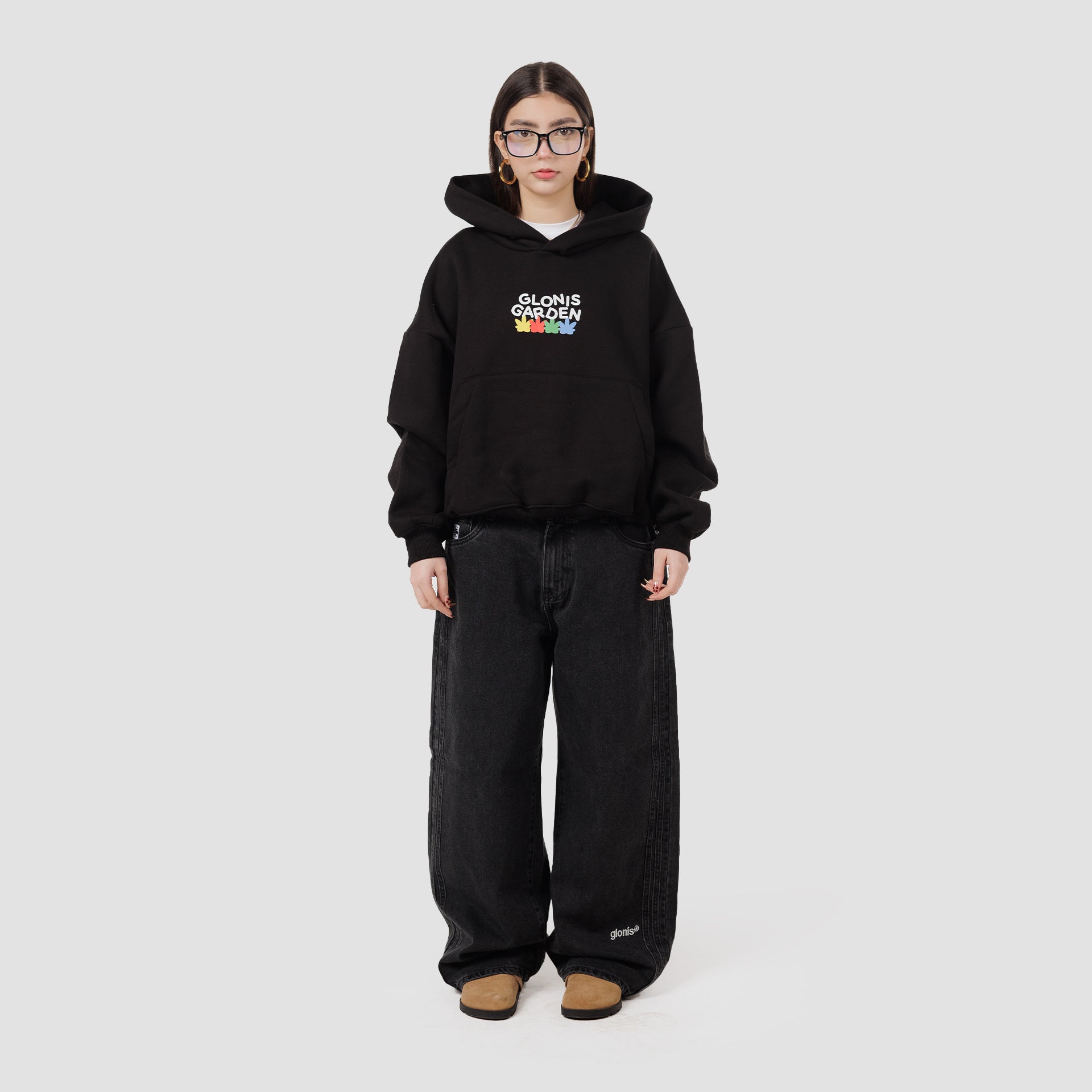 GLONIS GARDEN BLACK HOODIE