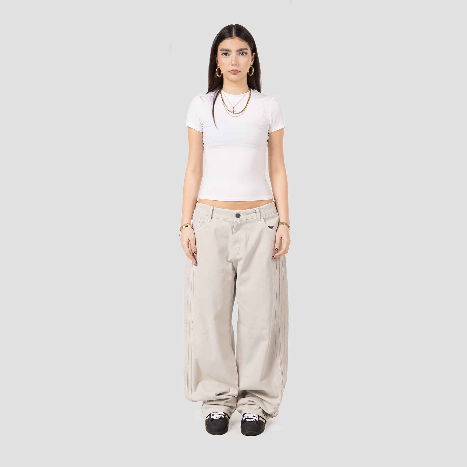 CHAMPAGNE BAGGY JEANS