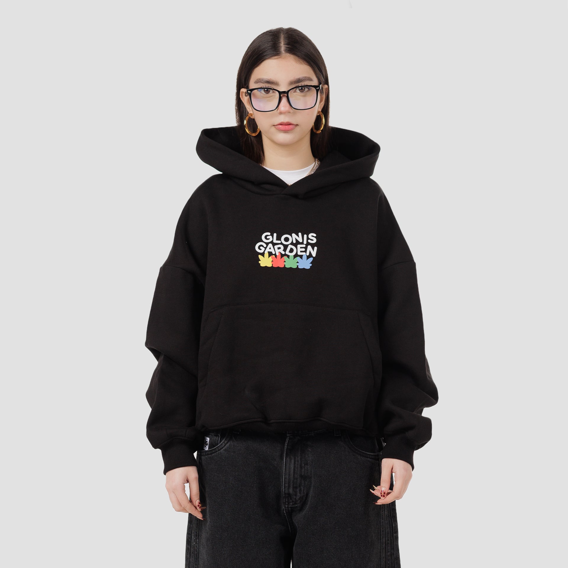 GLONIS GARDEN BLACK HOODIE