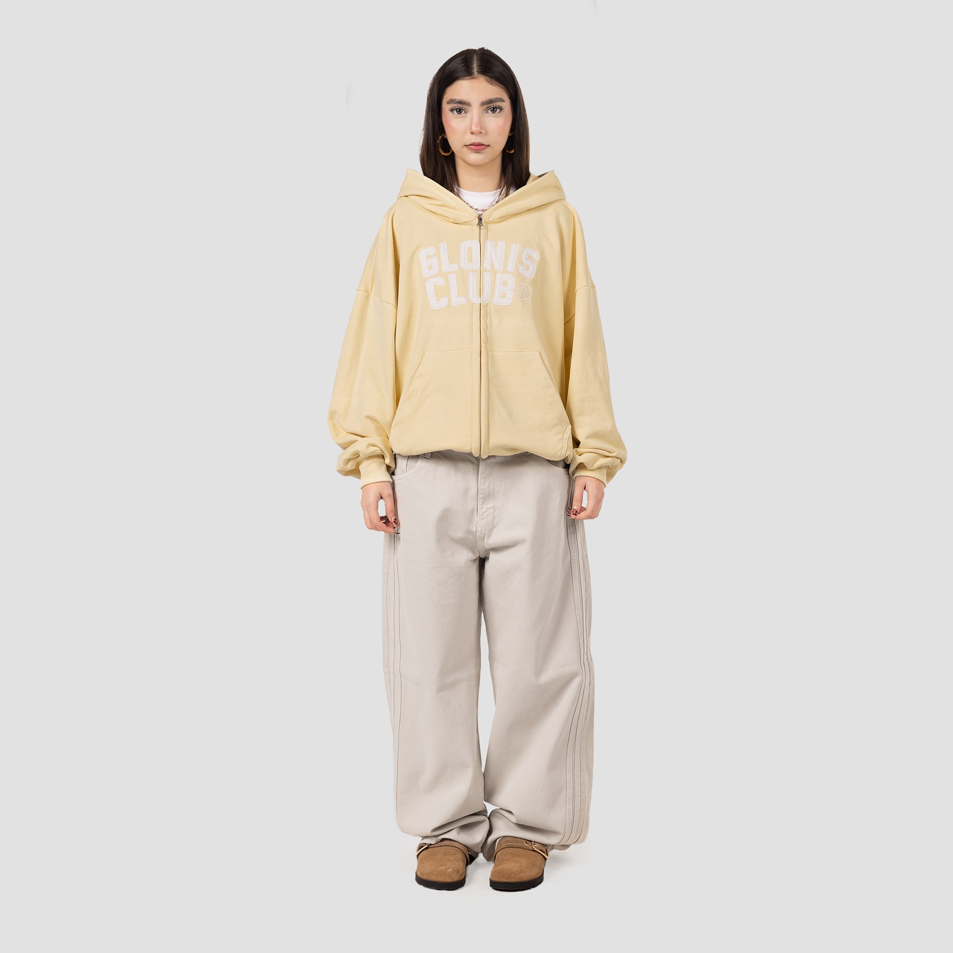 GLONIS CLUB YELLOW ZIP UP HOODIE