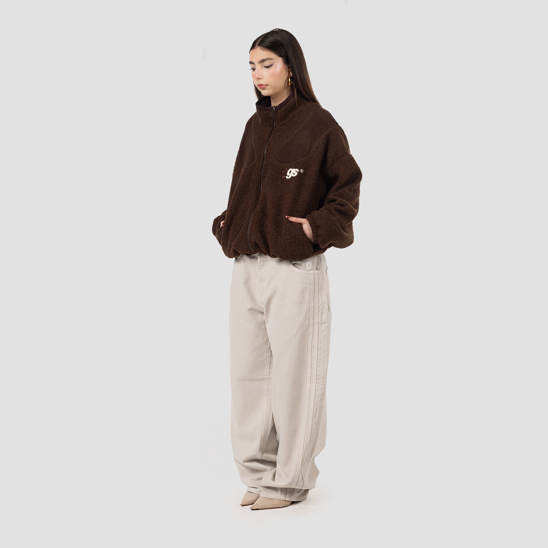 BROWN TINT SHERPA JACKET