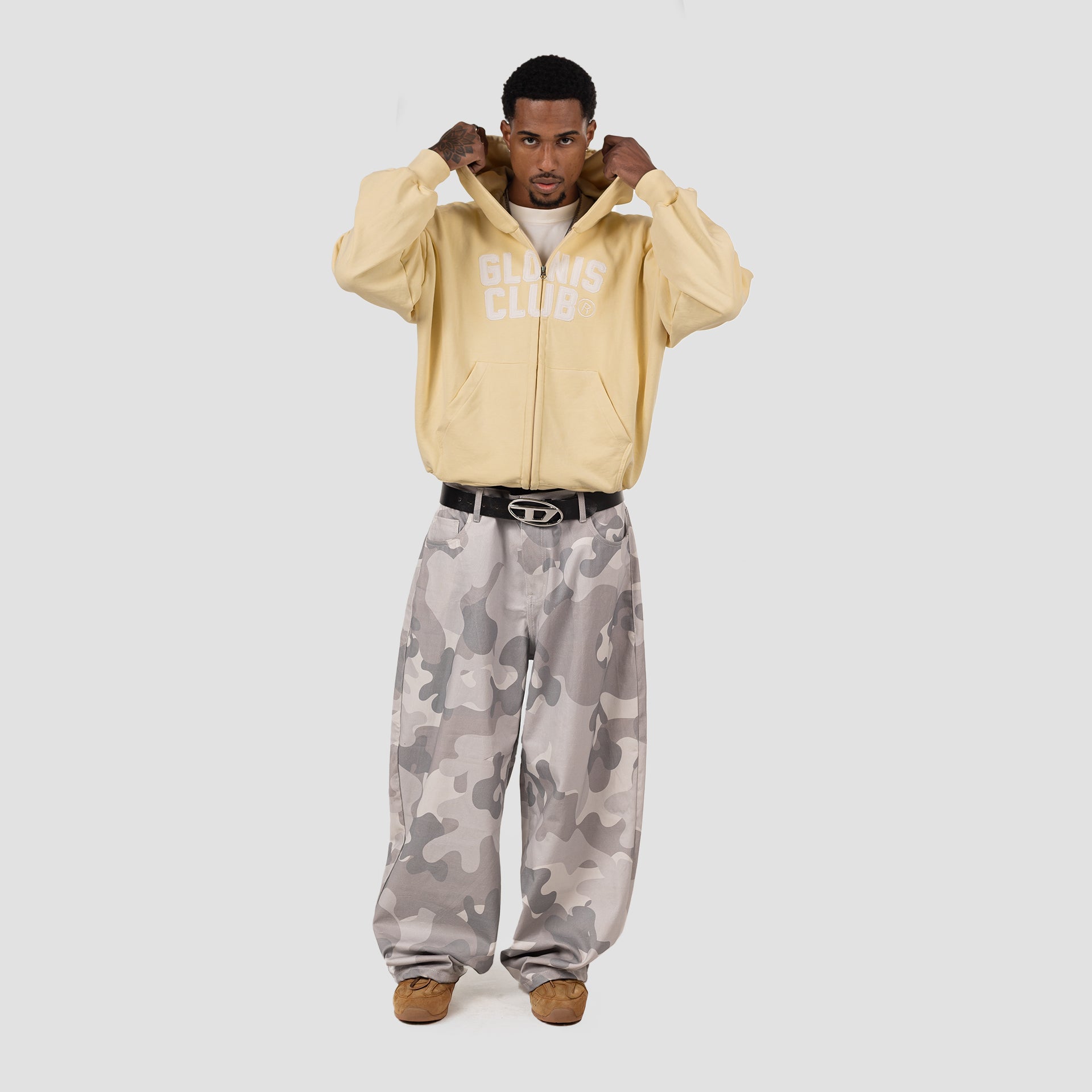 GLONIS CLUB YELLOW ZIP UP HOODIE