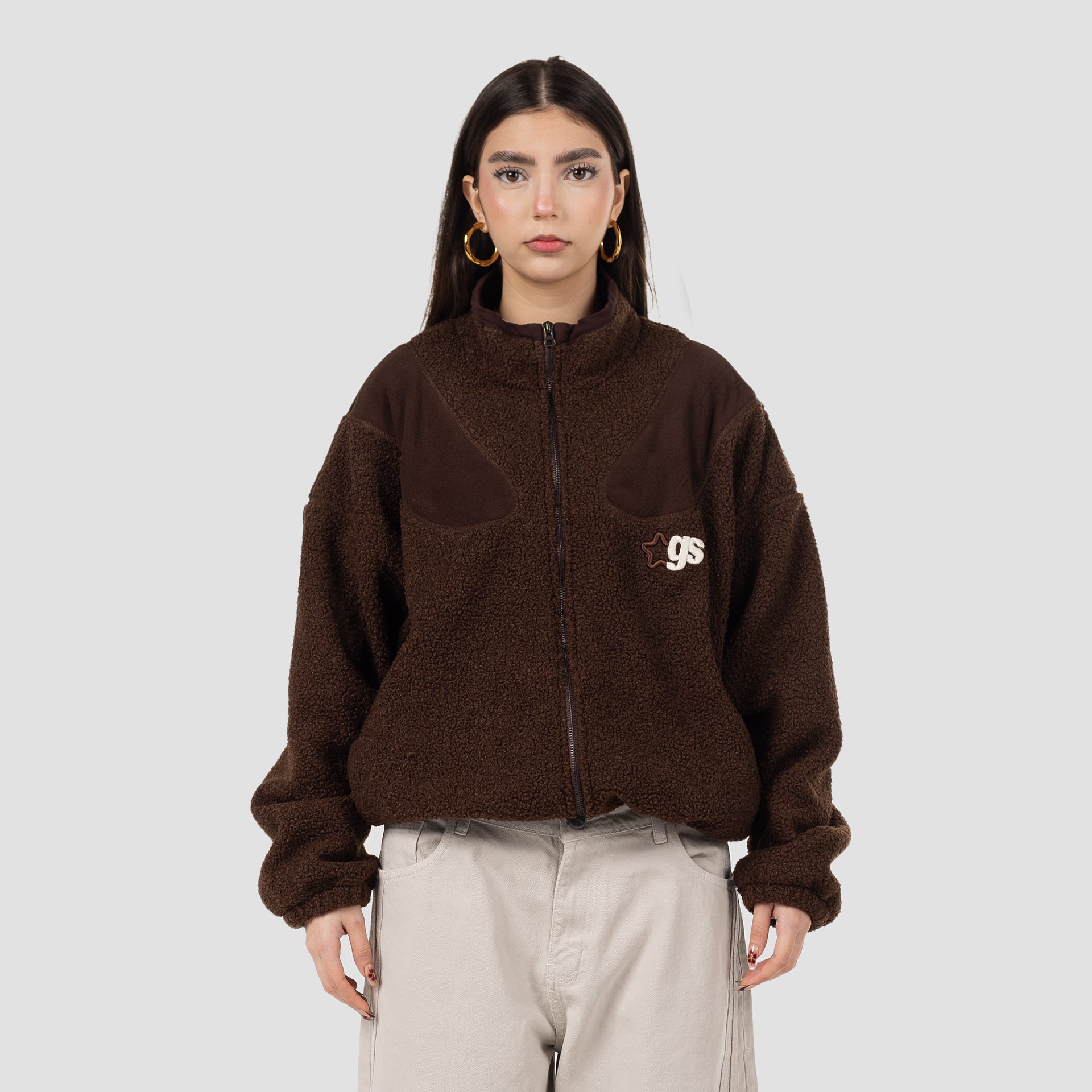 BROWN TINT SHERPA JACKET