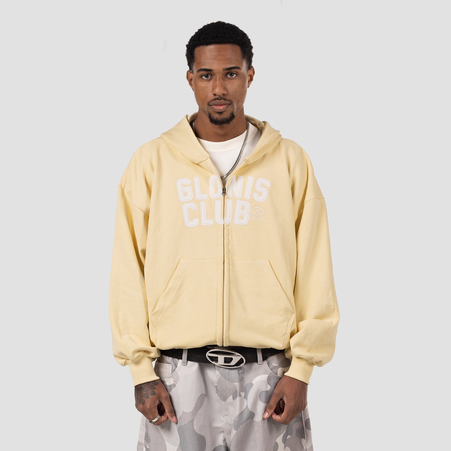 GLONIS CLUB YELLOW ZIP UP HOODIE