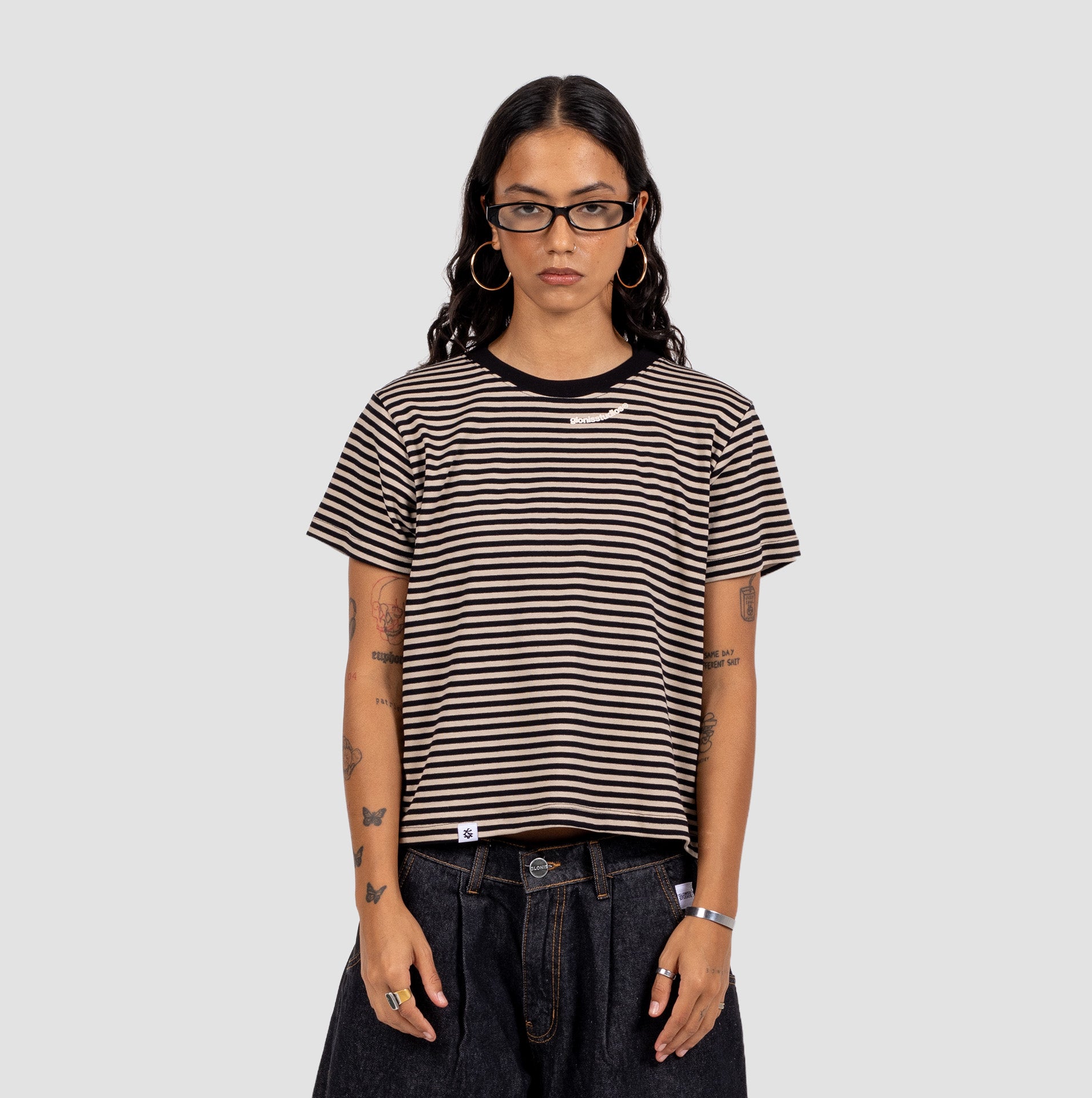 Afterdark Striped B-Tee