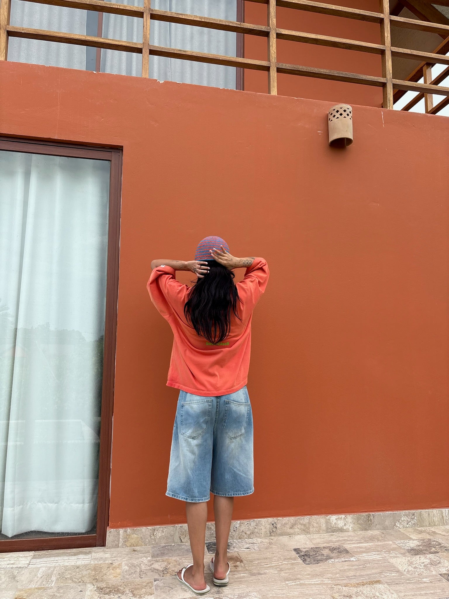 Orange Sunset Washed Tee