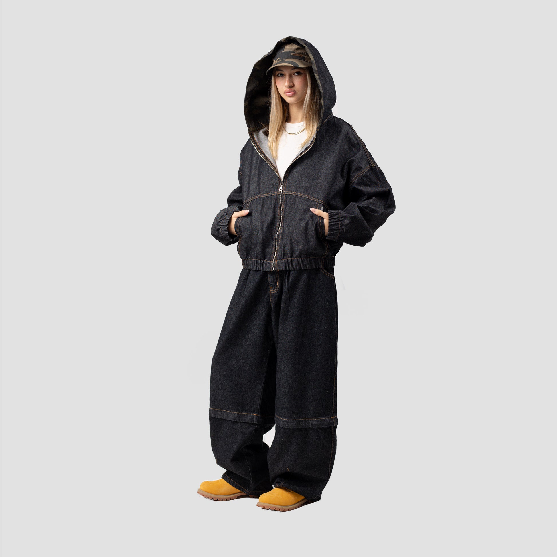 CAMO GHOST ZIP-UP DENIM JACKET