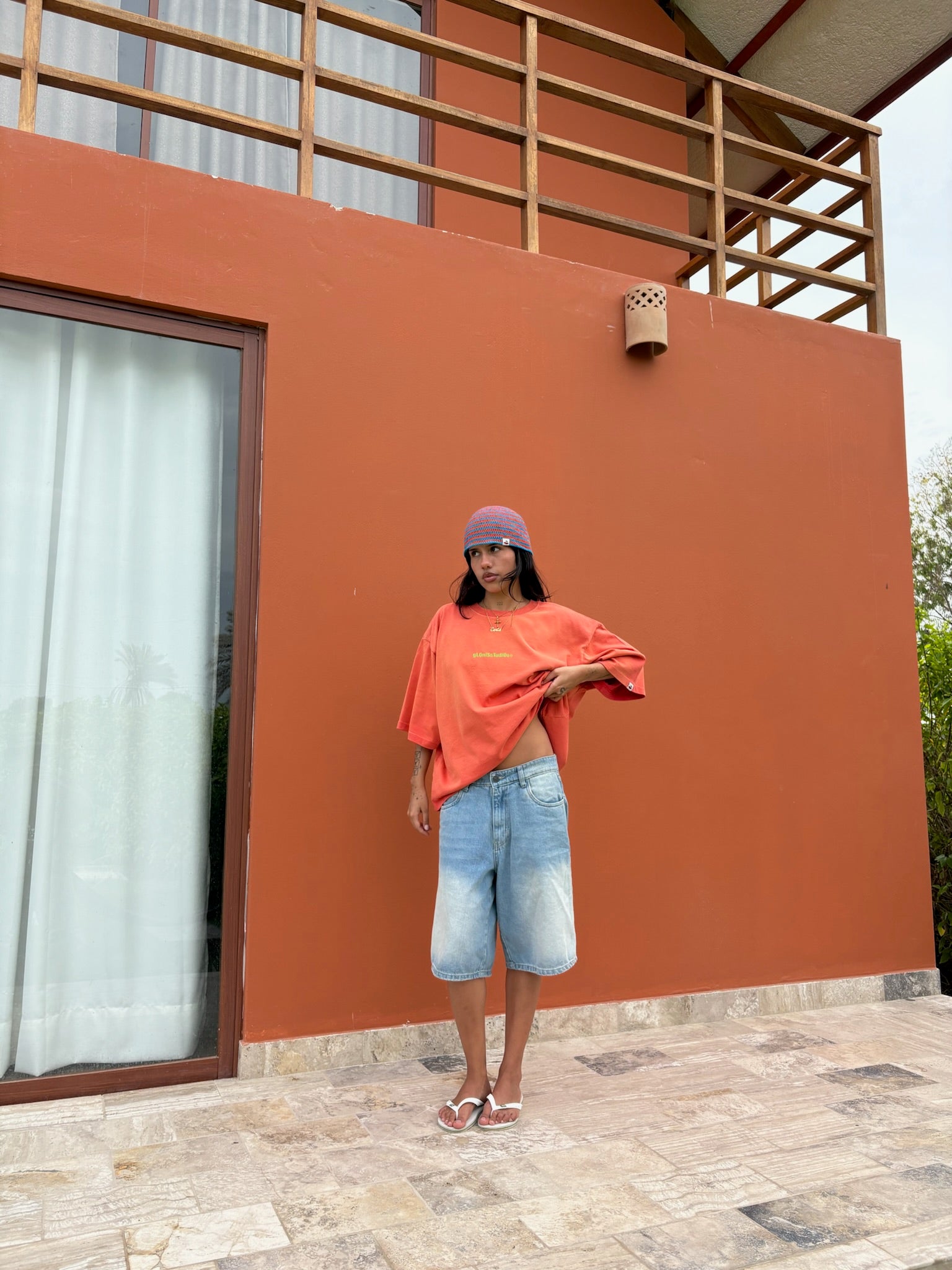 Orange Sunset Washed Tee