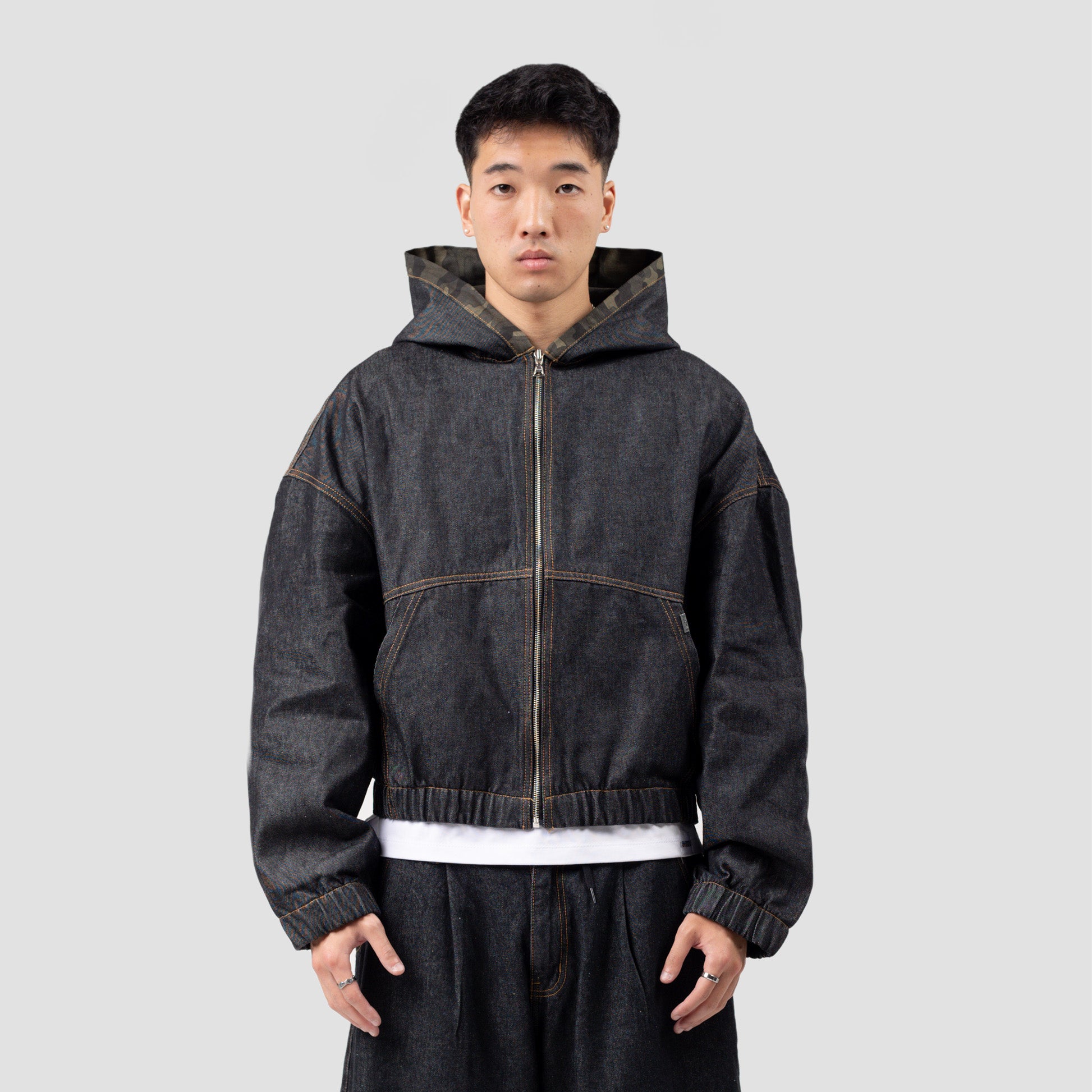 CAMO GHOST ZIP-UP DENIM JACKET