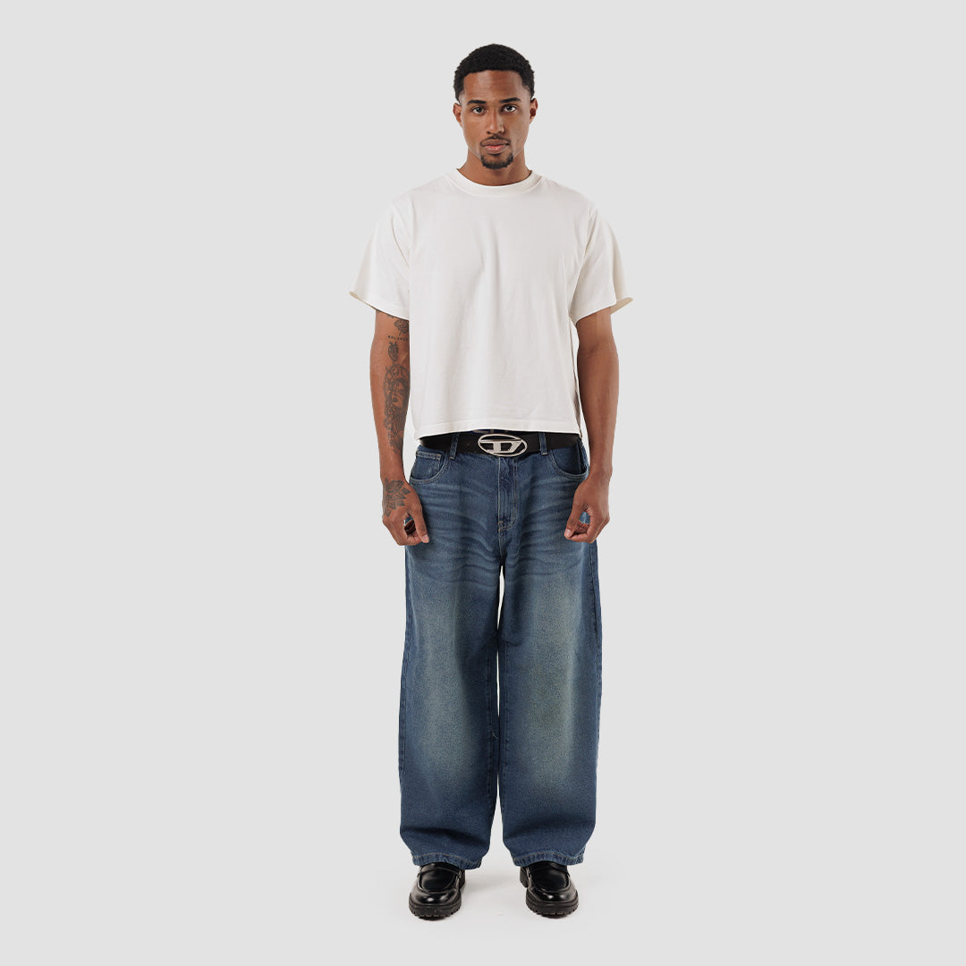 WASHED BLUE BAGGY JEANS