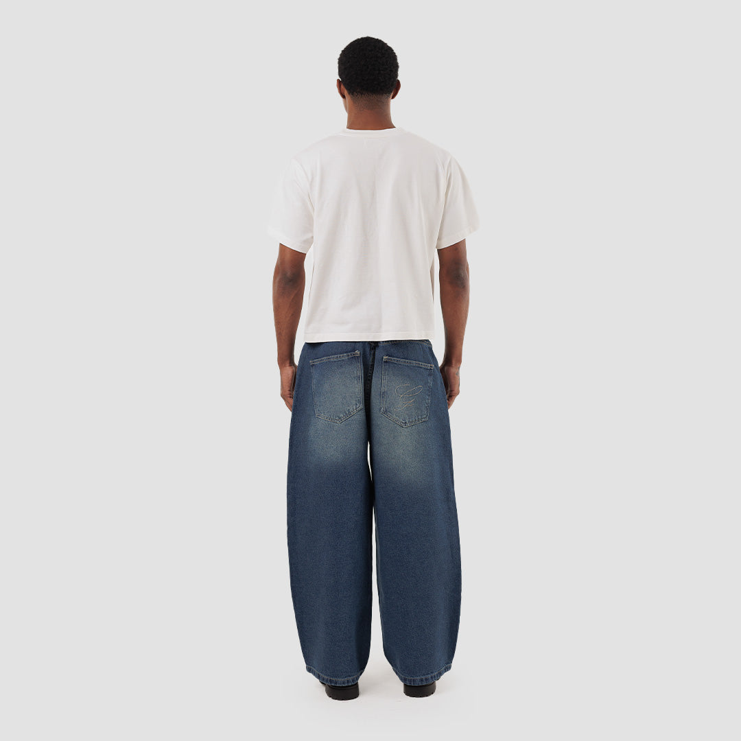 WASHED BLUE BAGGY JEANS