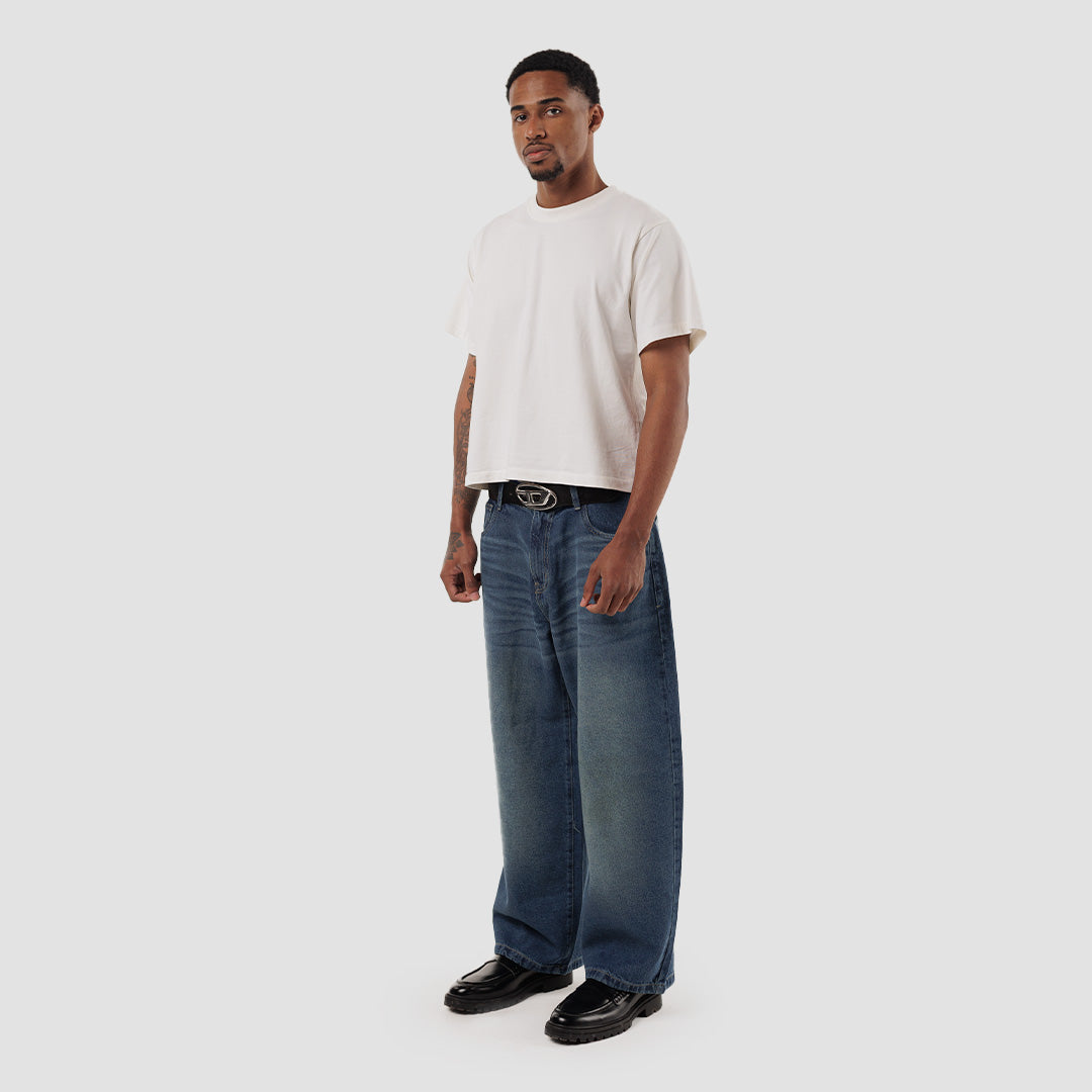 WASHED BLUE BAGGY JEANS