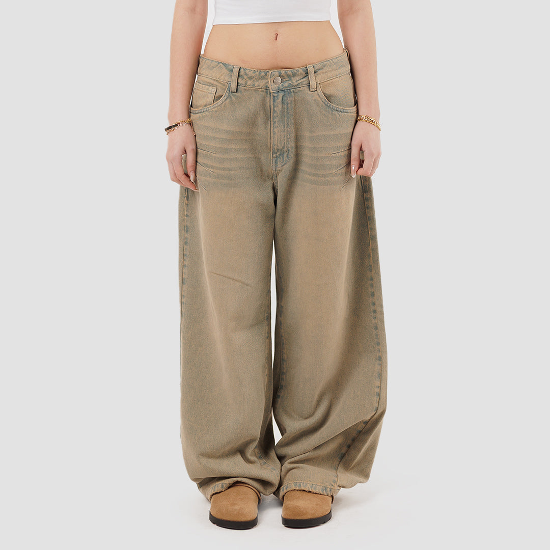 FADED EFFECT BAGGY JEANS