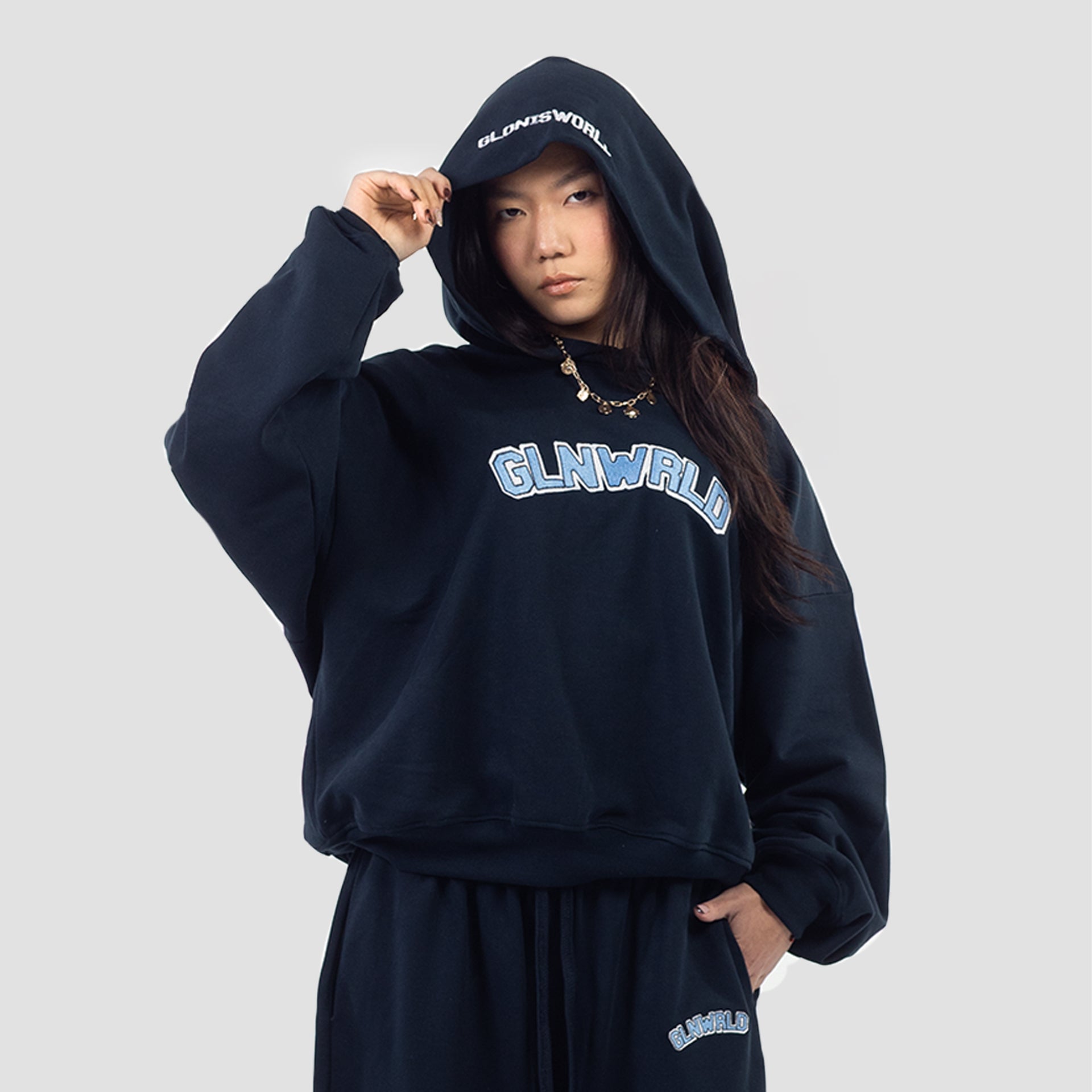 GLN WRLD BLUE HOODIE