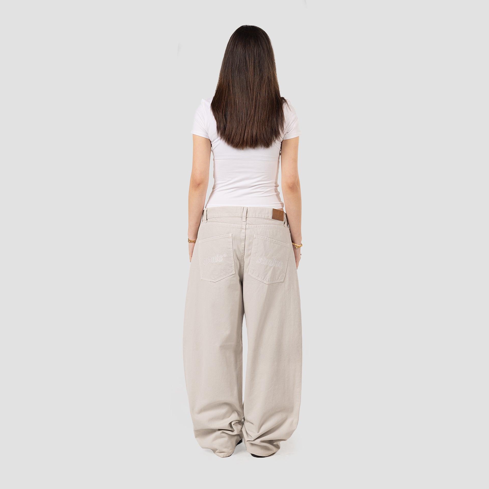 CHAMPAGNE BAGGY JEANS