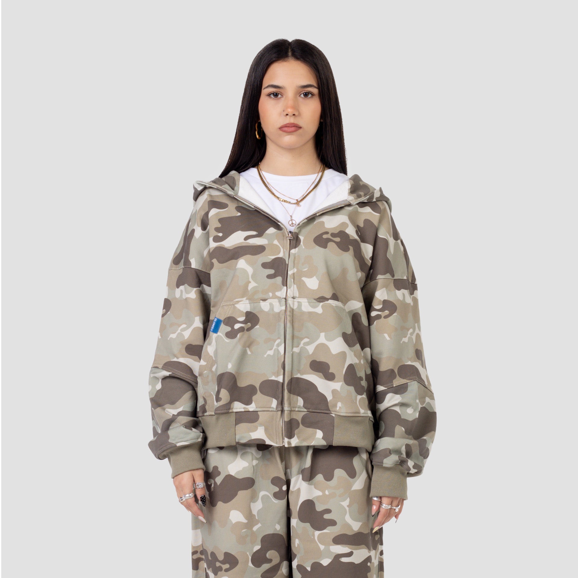 JUNGLE CAMO ZIP UP HOODIE