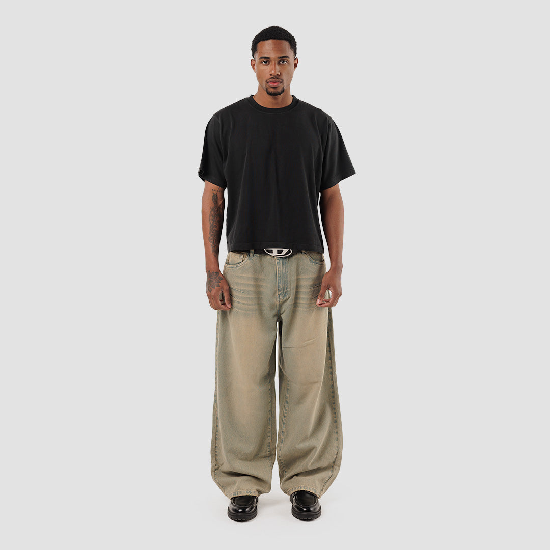 FADED EFFECT BAGGY JEANS