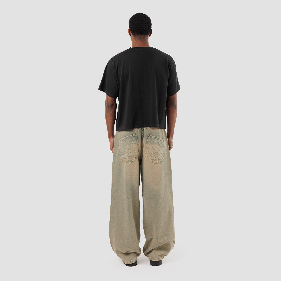 FADED EFFECT BAGGY JEANS